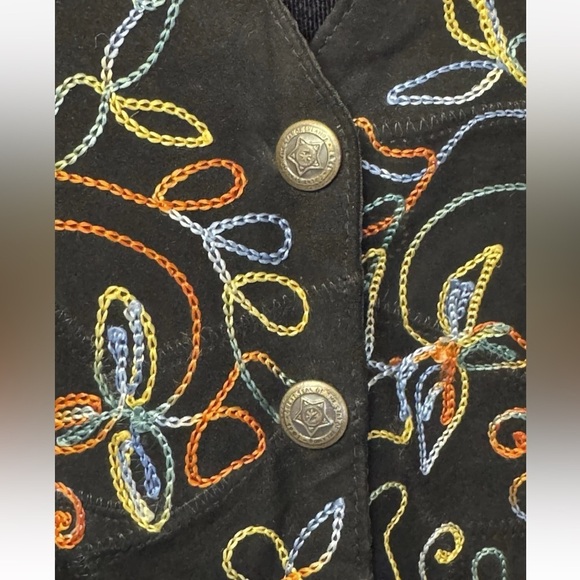 Vintage WillowRidge Womens Vest Sz S Black Embroidery Patchwork Festival Western - Picture 6 of 8